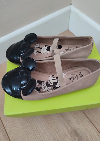 Kız Çocuk Bej Minnie Mouse Tokalı Babet - Görsel 3