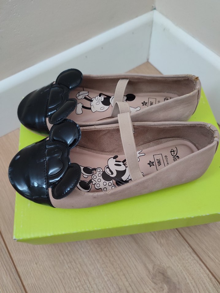 Kız Çocuk Bej Minnie Mouse Tokalı Babet - Görsel 3