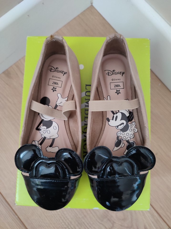 Kız Çocuk Bej Minnie Mouse Tokalı Babet - Görsel 2