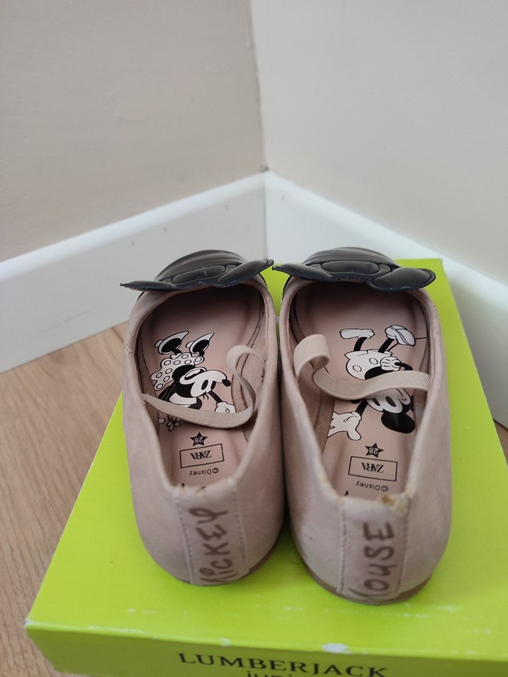 Kız Çocuk Bej Minnie Mouse Tokalı Babet - Görsel 4