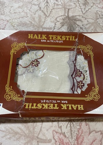 Nakışlı Bej Mendil takımı