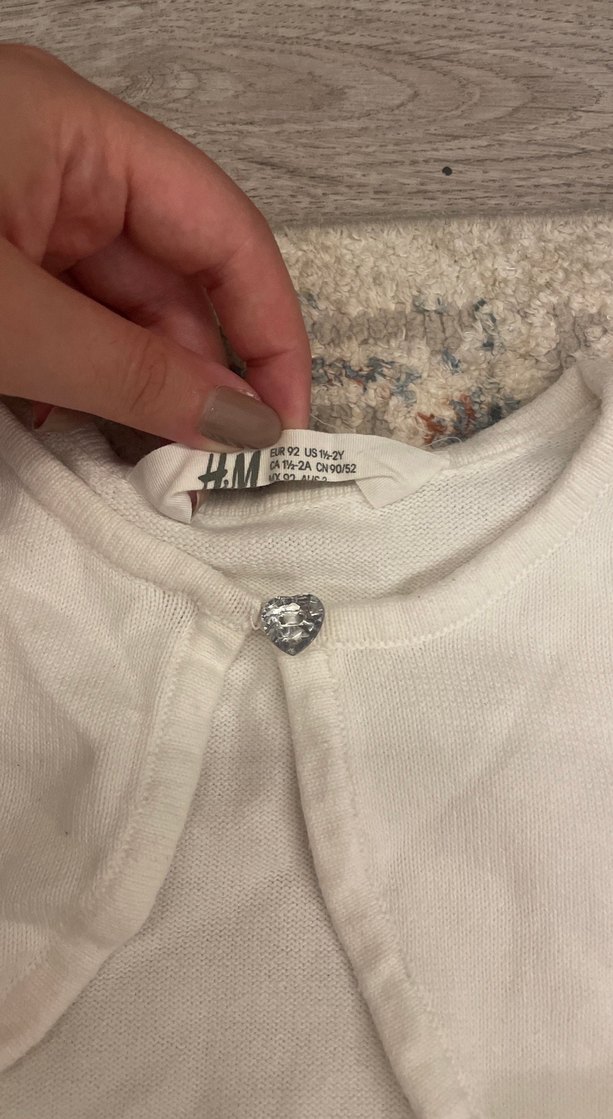 HM Kız Çocuk Krem Renkli Uzun Kollu Bolero - Görsel 2