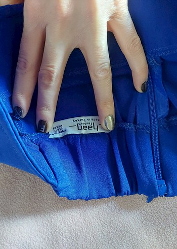 Mavi şortlu Mini Etek - Görsel 3