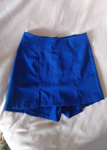 Mavi şortlu Mini Etek - Görsel 2