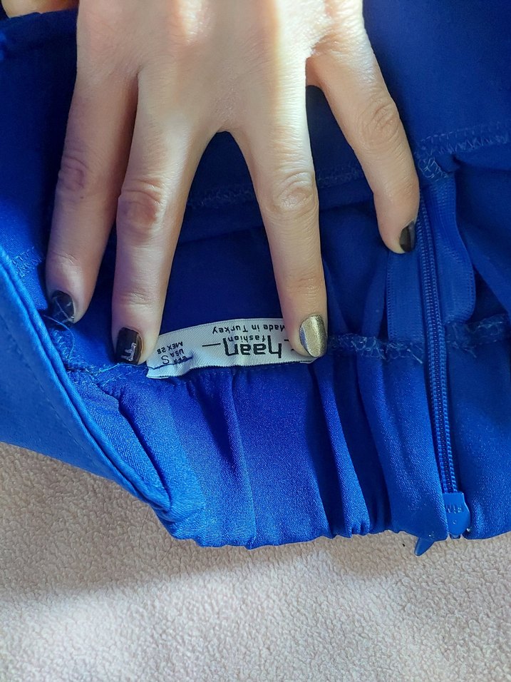 Mavi şortlu Mini Etek - Görsel 3