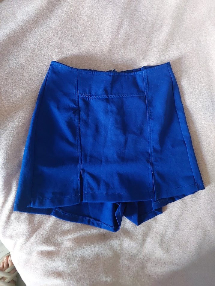 Mavi şortlu Mini Etek - Görsel 2