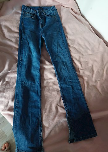 Gri Kadın Normal Boy Slim Denim Pantolon - Görsel 2