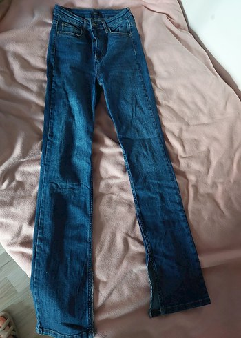 Gri Kadın Normal Boy Slim Denim Pantolon - Görsel 3