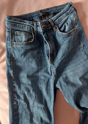 Gri Kadın Normal Boy Slim Denim Pantolon - Görsel 4