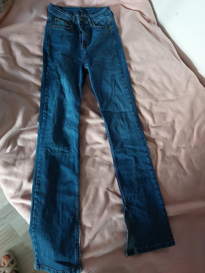 Gri Kadın Normal Boy Slim Denim Pantolon - Görsel 3