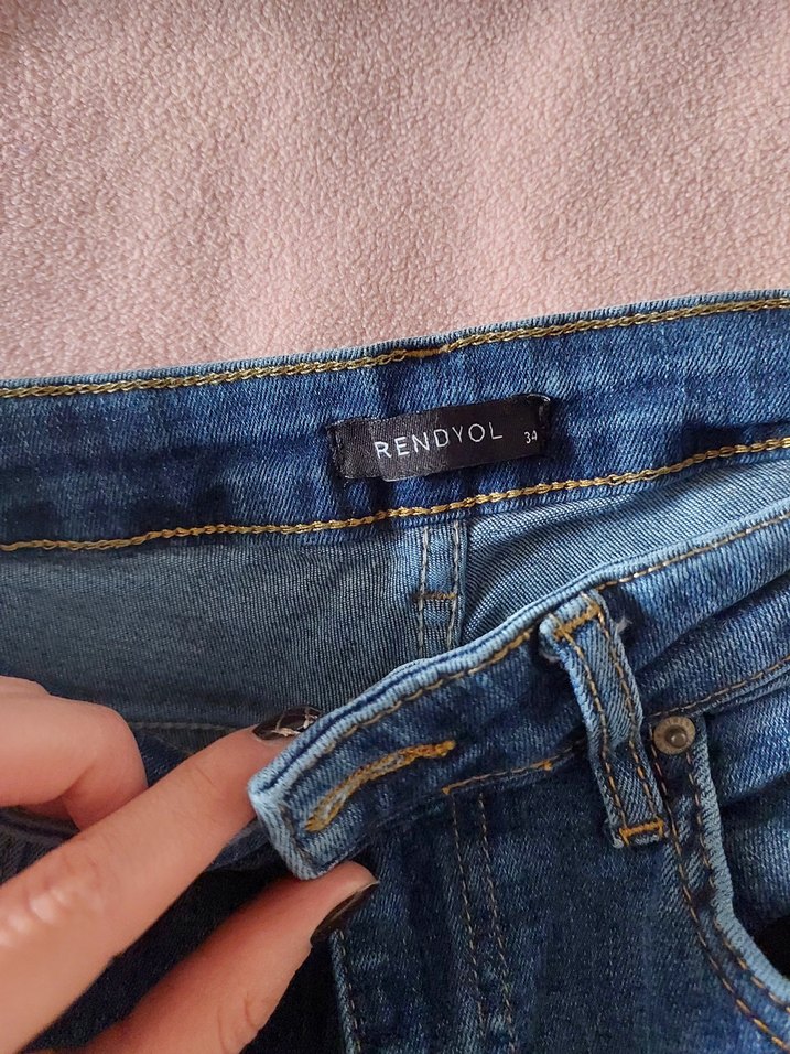 Gri Kadın Normal Boy Slim Denim Pantolon - Görsel 5