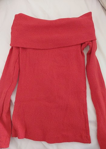 kırmızı kayık yaka bluz - Görsel 3