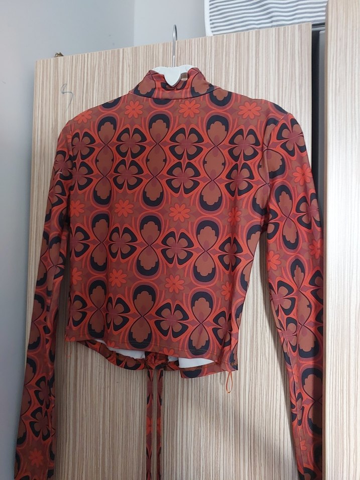 büzmeli, Yüksek Yakalı Kadın Bluz - Görsel 3