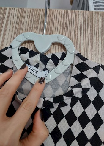 Uzun Kollu Bohem Kareli Boğazlı Bluz - Görsel 4