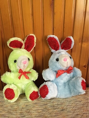 2 adet peluş tavşan