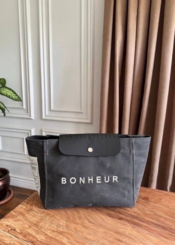 Bonheur kanvas askılı Kadın Çanta - Görsel 2