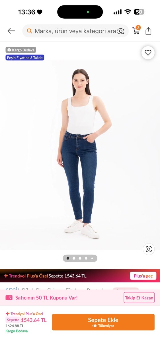 Skinny feat Jean kadın pantolon - Görsel 2