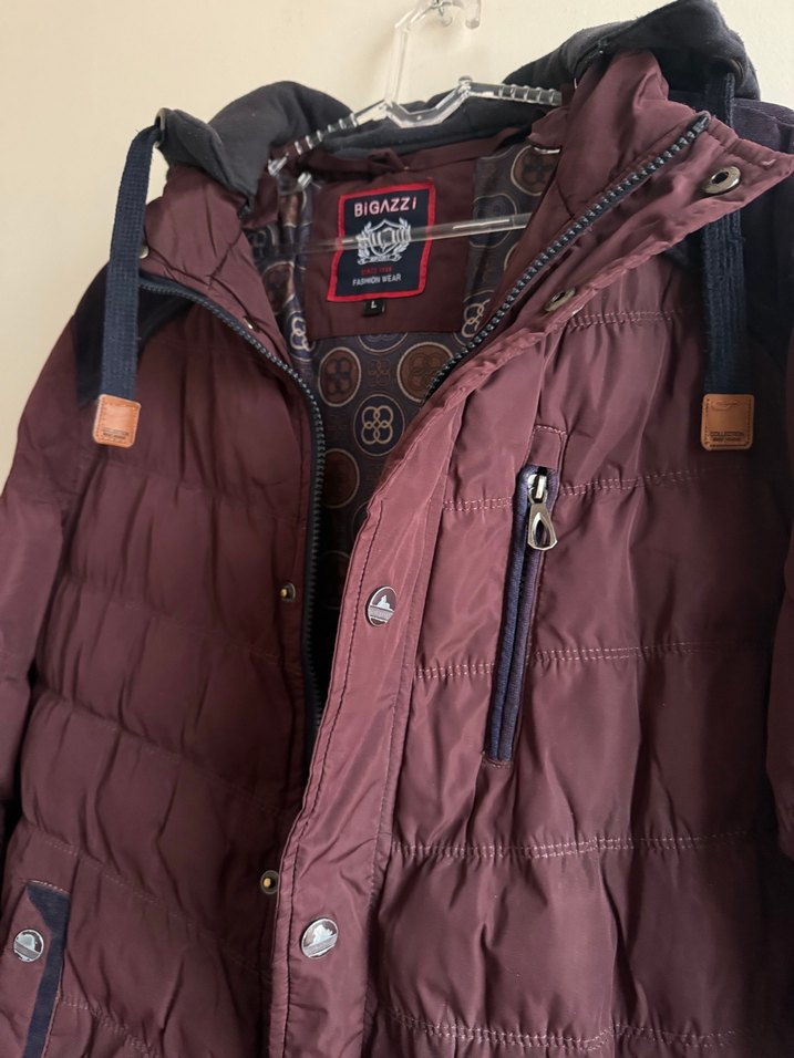 Bordo erkek mont - Görsel 4