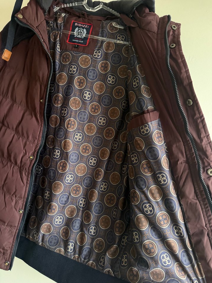 Bordo erkek mont - Görsel 3