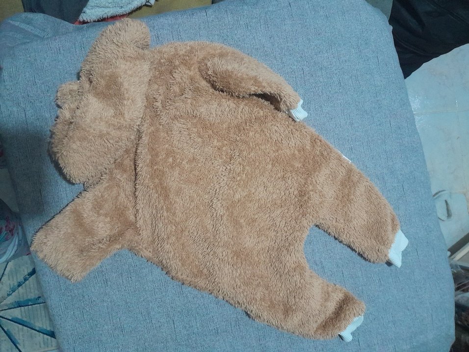 Kahverengi Peluş Bebek Tulumu - Görsel 4