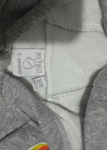 Gri Fermuarlı Bebek Tulumu Kapüşonlu - Görsel 3