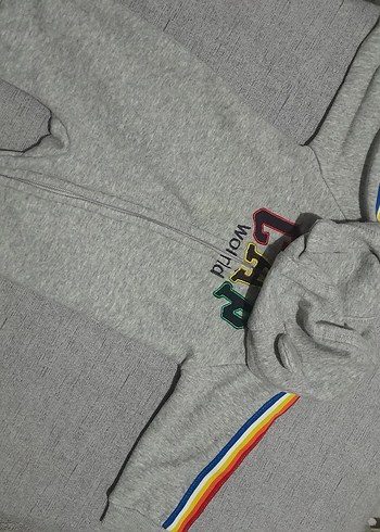 Gri Fermuarlı Bebek Tulumu Kapüşonlu - Görsel 2