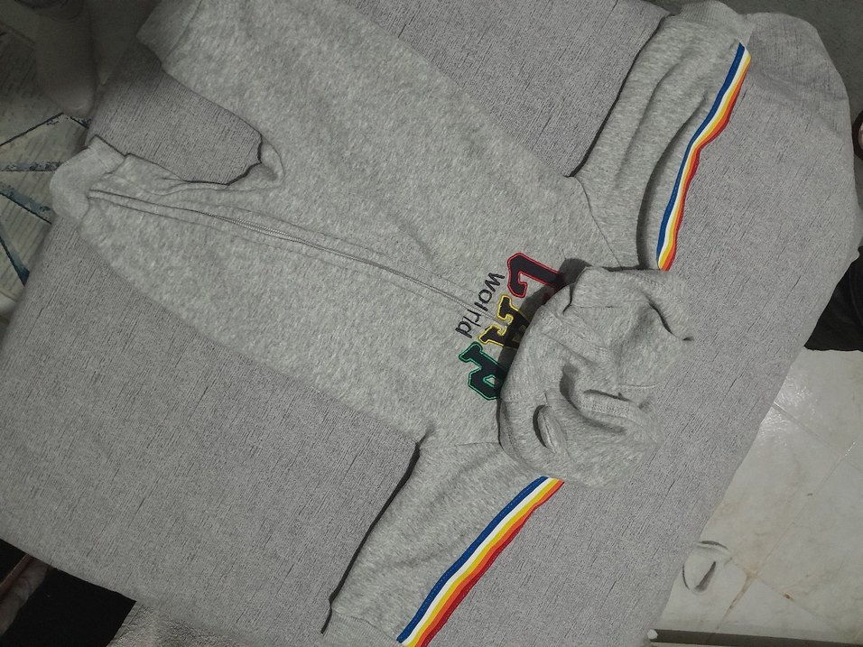 Gri Fermuarlı Bebek Tulumu Kapüşonlu - Görsel 2