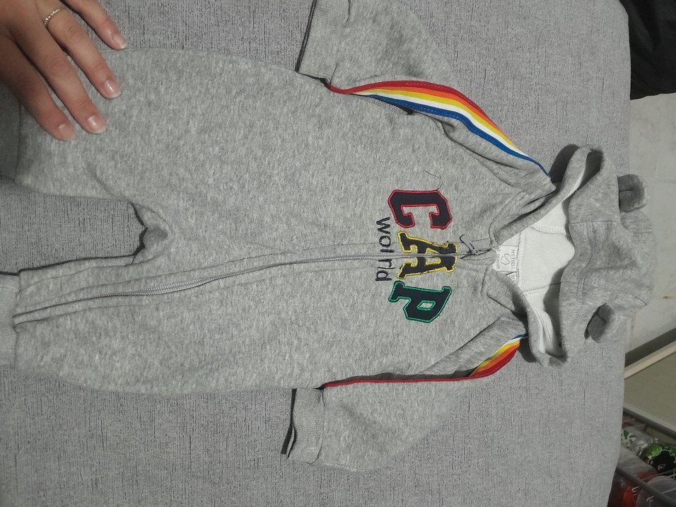 Gri Fermuarlı Bebek Tulumu Kapüşonlu - Görsel 4