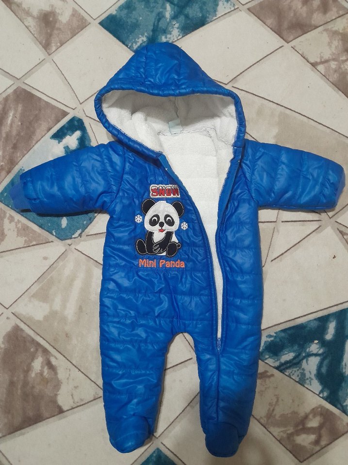 Mavi Renkli Fermuarlı Bebek Tulumu - Görsel 2