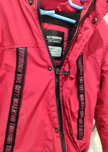 8 Yaş Beden Erkek Çocuk Kırmızı Fermuarlı Street Wear Mont