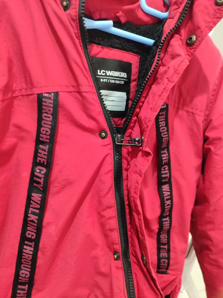 Erkek Çocuk Kırmızı Fermuarlı Street Wear Mont - Görsel 3