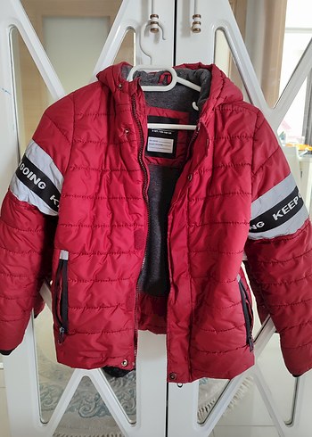 LC Waikiki Kırmızı Fermuarlı Erkek Çocuk Mont