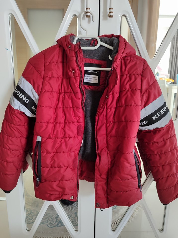 Kırmızı Fermuarlı Erkek Çocuk Mont - Görsel 2