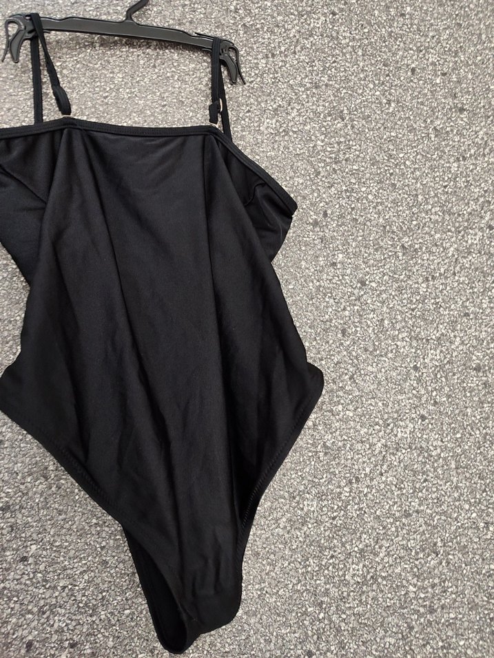 Siyah Drapeli Strappy Kadın Mayo - Görsel 3