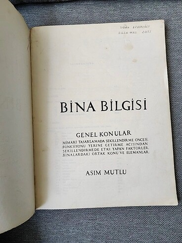  Bina Bilgisi Asım Mutlu