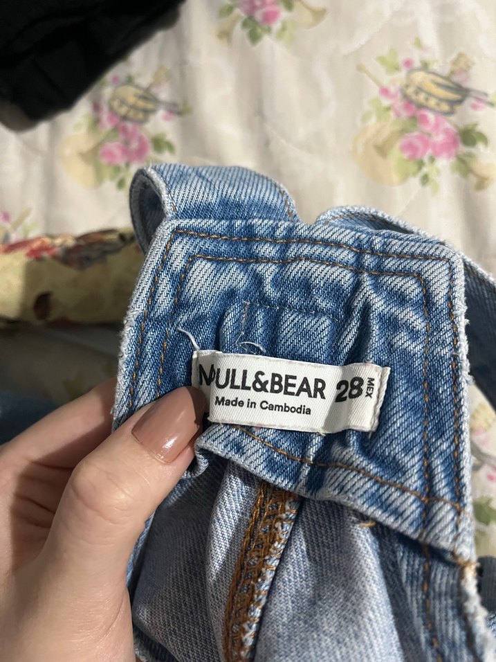 Kadın Mavi Denim Midi Askılı Tulum - Görsel 3