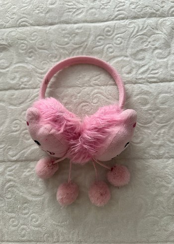 Nakışlı Kürklü Pembe Kız Kulaklığı - Görsel 3