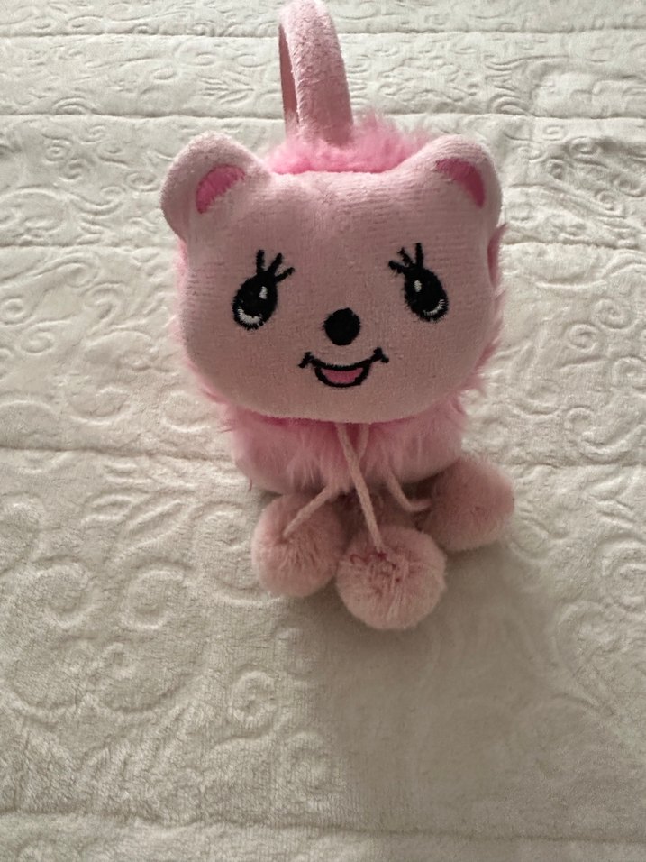 Nakışlı Kürklü Pembe Kız Kulaklığı - Görsel 2