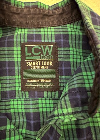 Erkek çocuk  Yeşil Ekoseli Uzun Kollu Gömlek - Görsel 2