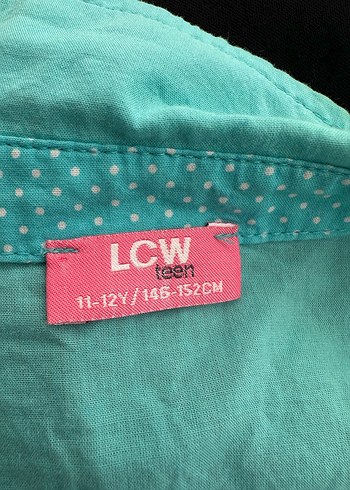 Düğmeli Turkuaz kız çocuk Gömlek - Görsel 2