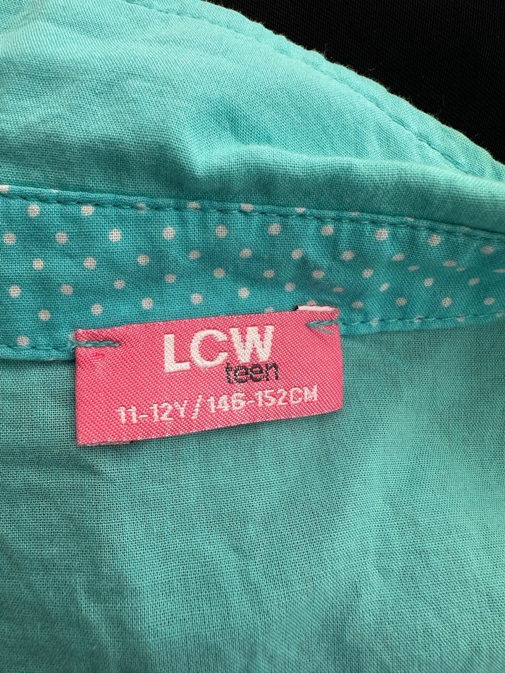 Düğmeli Turkuaz kız çocuk Gömlek - Görsel 2