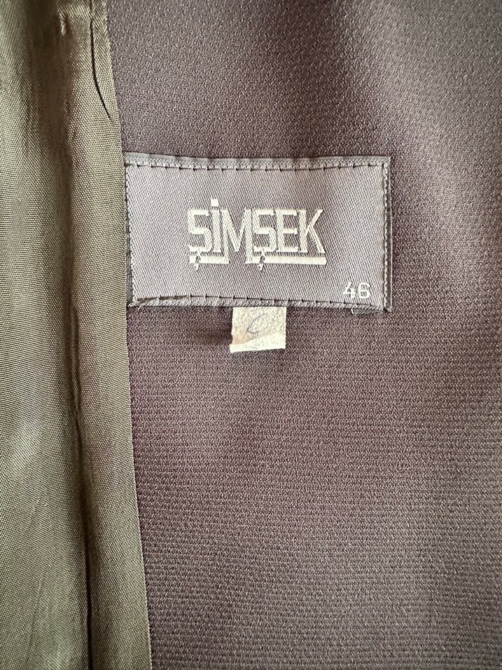 Gri Düğmeli kadın Ceket Etek bluz takım - Görsel 3