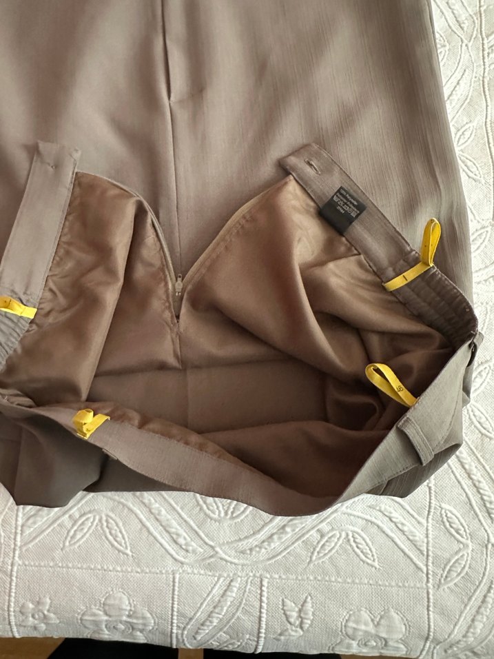 Düğmeli Bej Uzun Kadın Etek - Görsel 4