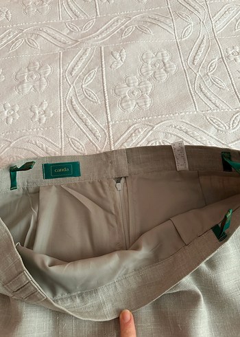 Bej Midi Keten Eteği - Görsel 2