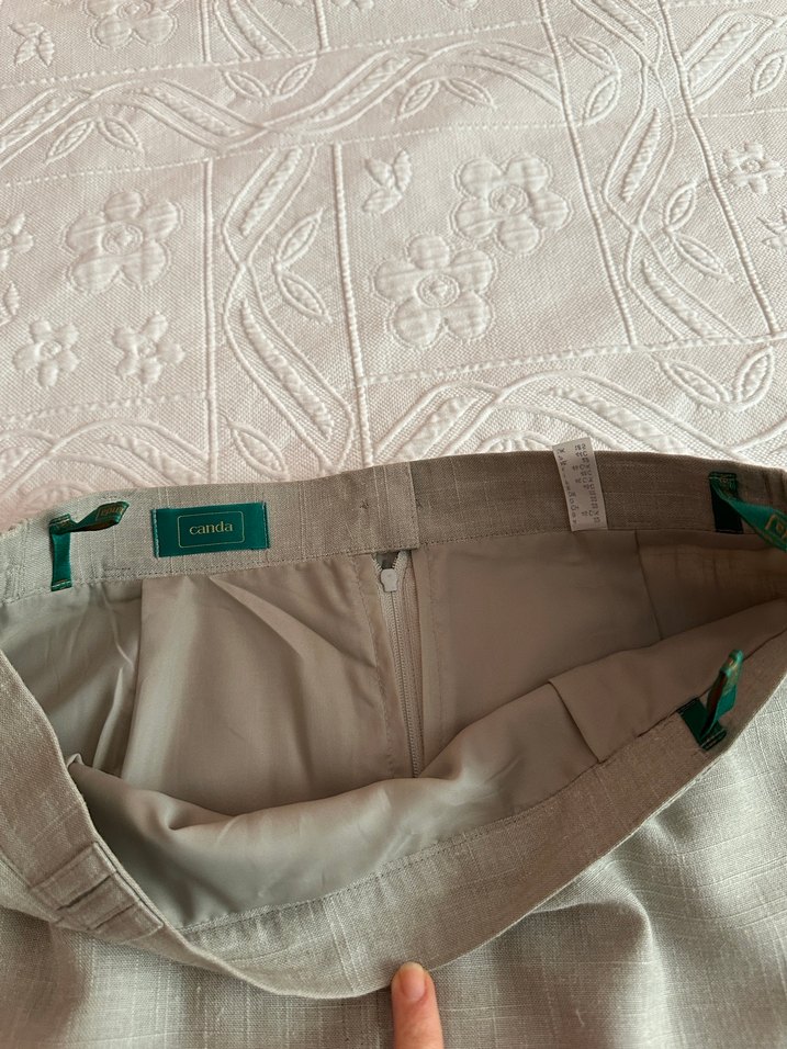 Bej Midi Keten Eteği - Görsel 2