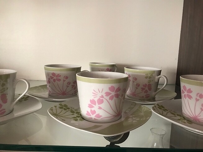 6lı porselen çay nescafe fincan takımı