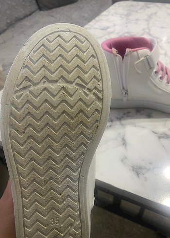 Kız Çocuk Beyaz Baskılı Velcro Spor Ayakkabı - Görsel 3