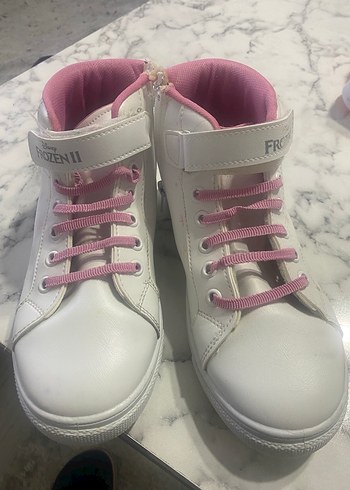 Kız Çocuk Beyaz Baskılı Velcro Spor Ayakkabı - Görsel 2