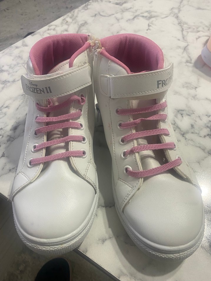 Kız Çocuk Beyaz Baskılı Velcro Spor Ayakkabı - Görsel 2