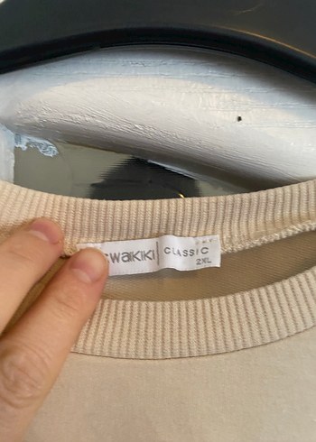 Bej Kadın Uzun Kollu Oversize Sweatshirt - Görsel 2